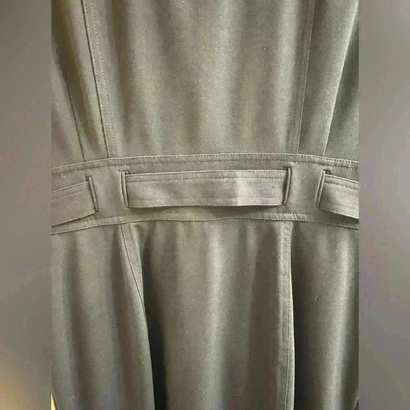 Calvin Klein Button Down Cap Sleeves stand collar  Belted Black Career Dress - Picture 7 of 12